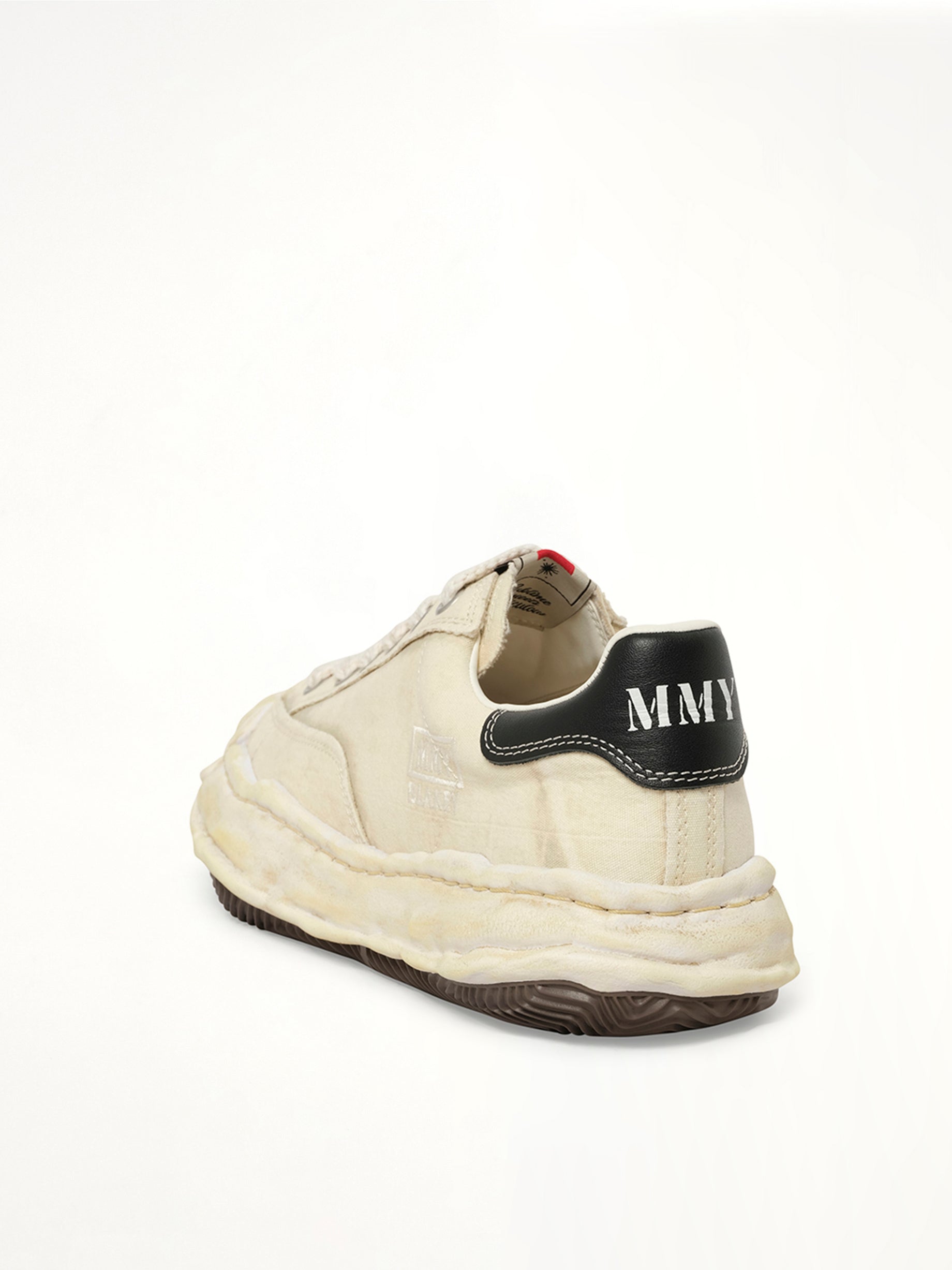 Blakey Bleached Canvas Low Top Sneakers in White