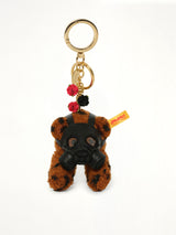 Gas Mask Bear Keyring in Gold