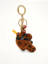 Gas Mask Bear Keyring in Gold