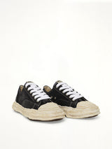 Peterson23 Bleached Canvas Low Top Sneakers in Black