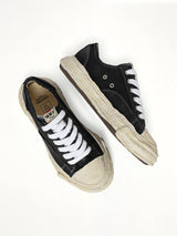 Peterson23 Bleached Canvas Low Top Sneakers in Black