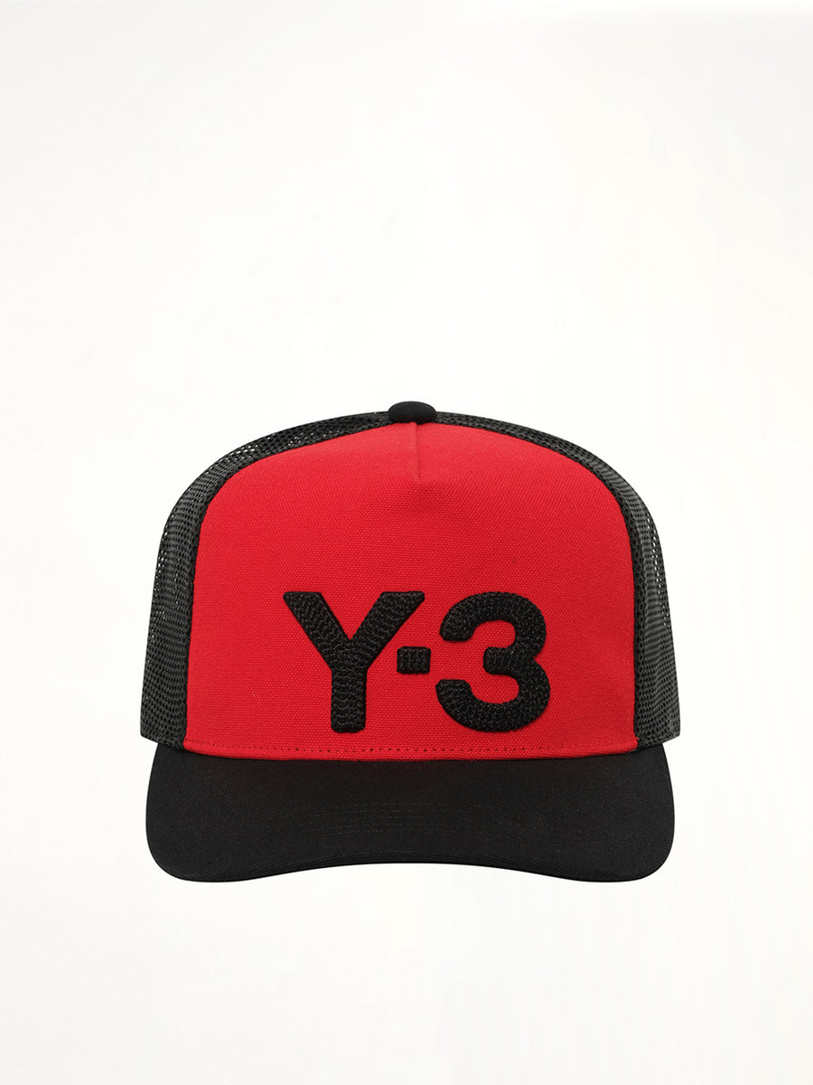 Y-3 Trucker Cap in Scarlet