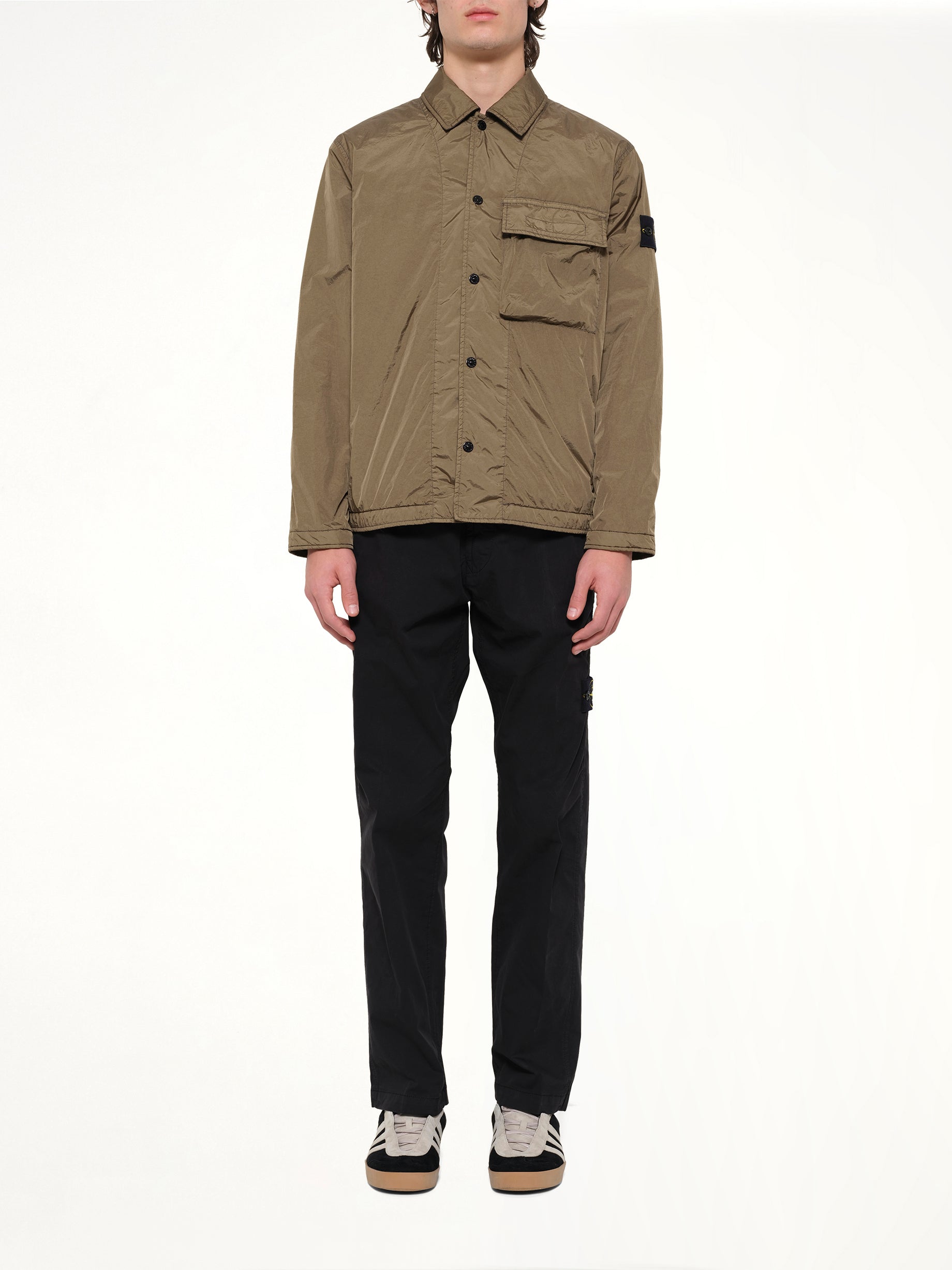 STONE ISLAND 1200002 Shirts in Military Green Model View from MARAIS