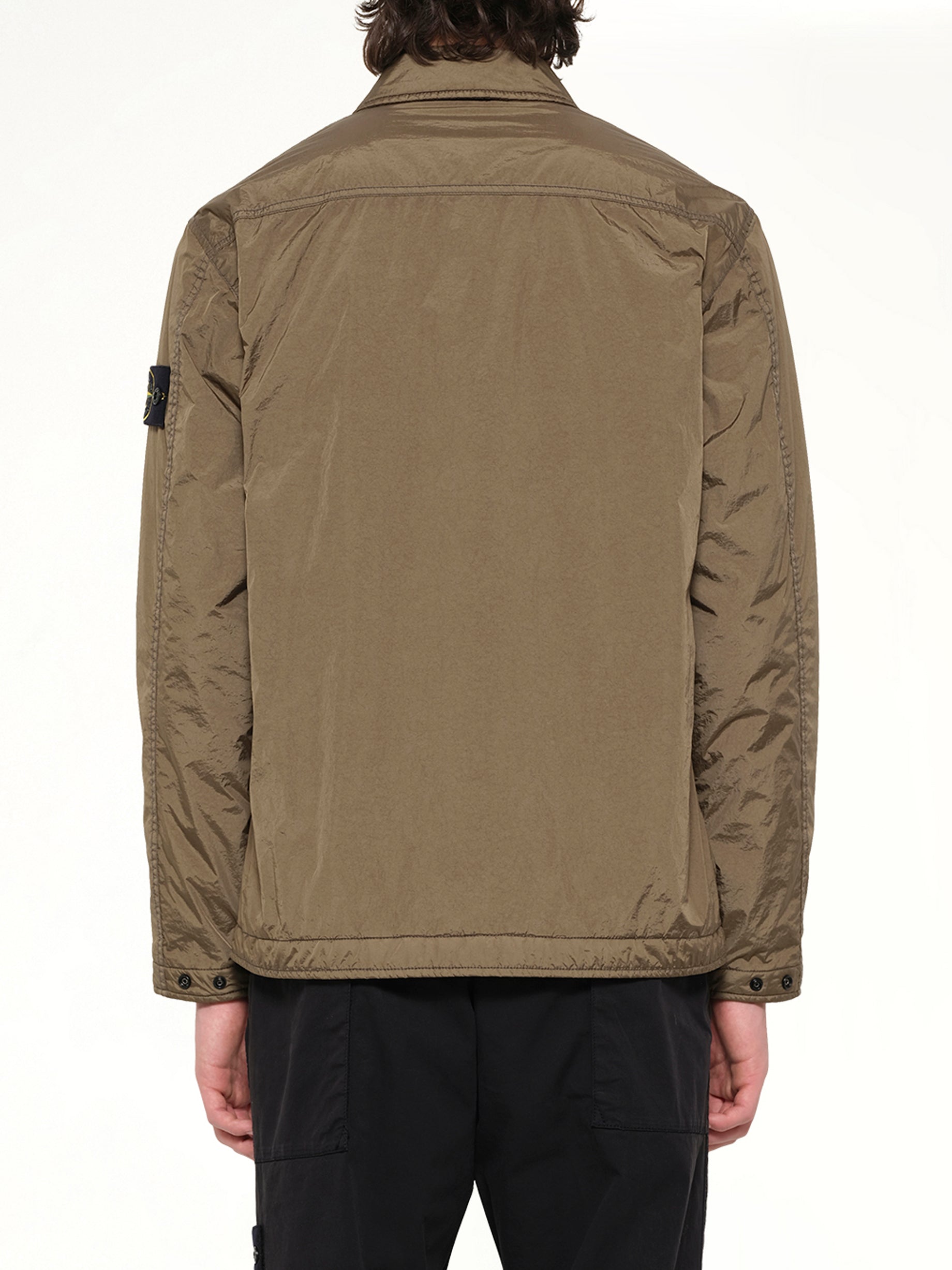 STONE ISLAND 1200002 Shirts in Military Green Back View from MARAIS