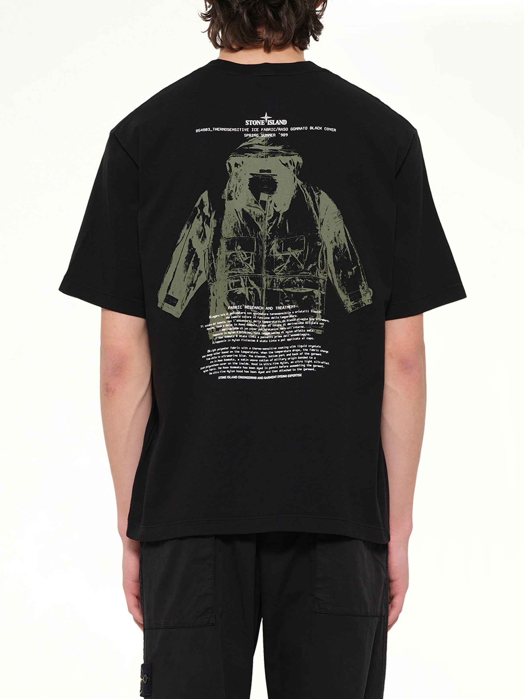 STONE ISLAND 2100023 SS T-Shirt in Black Back View from MARAIS