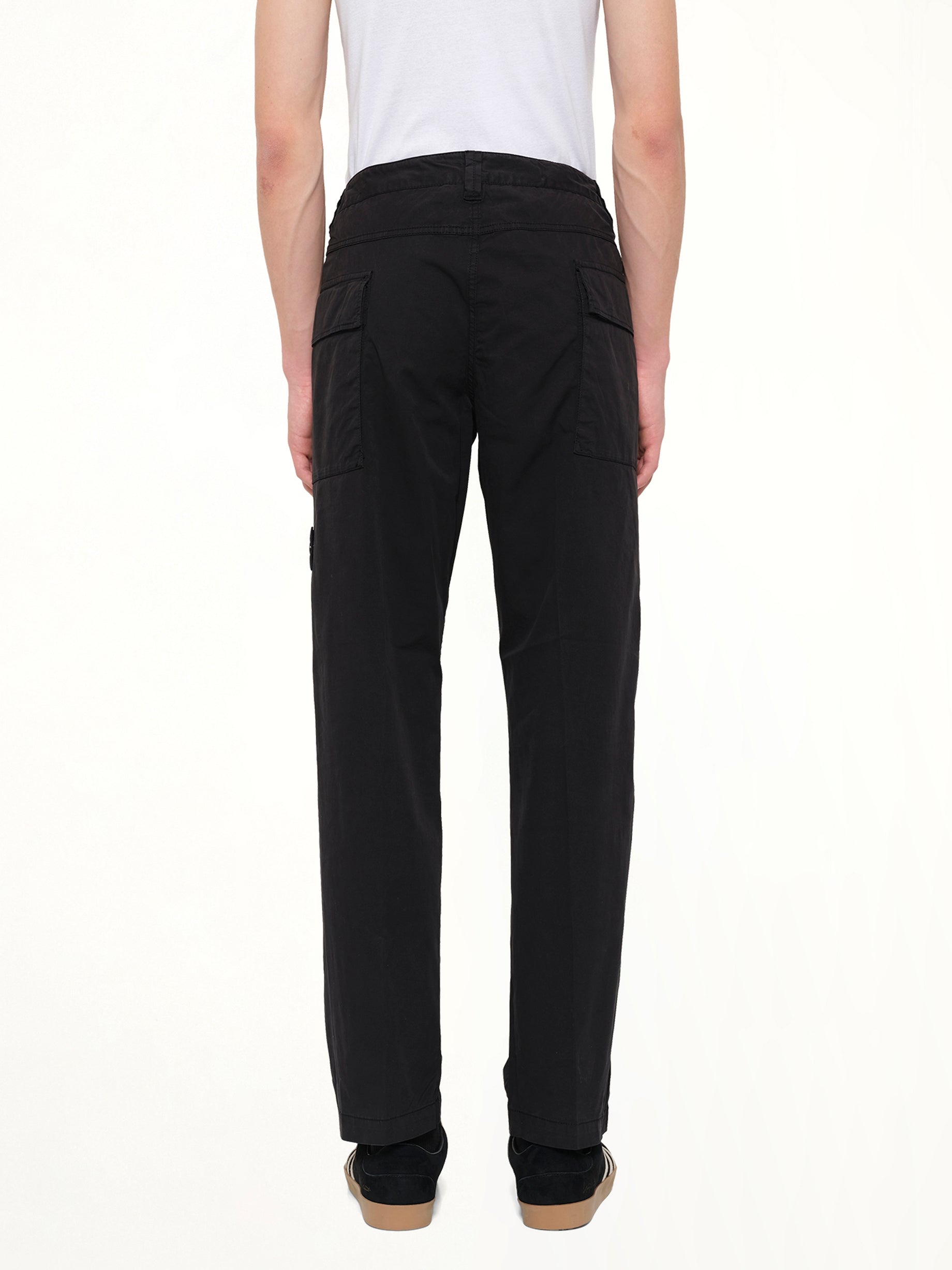STONE ISLAND 3100021 Trousers in Black Back View from MARAIS