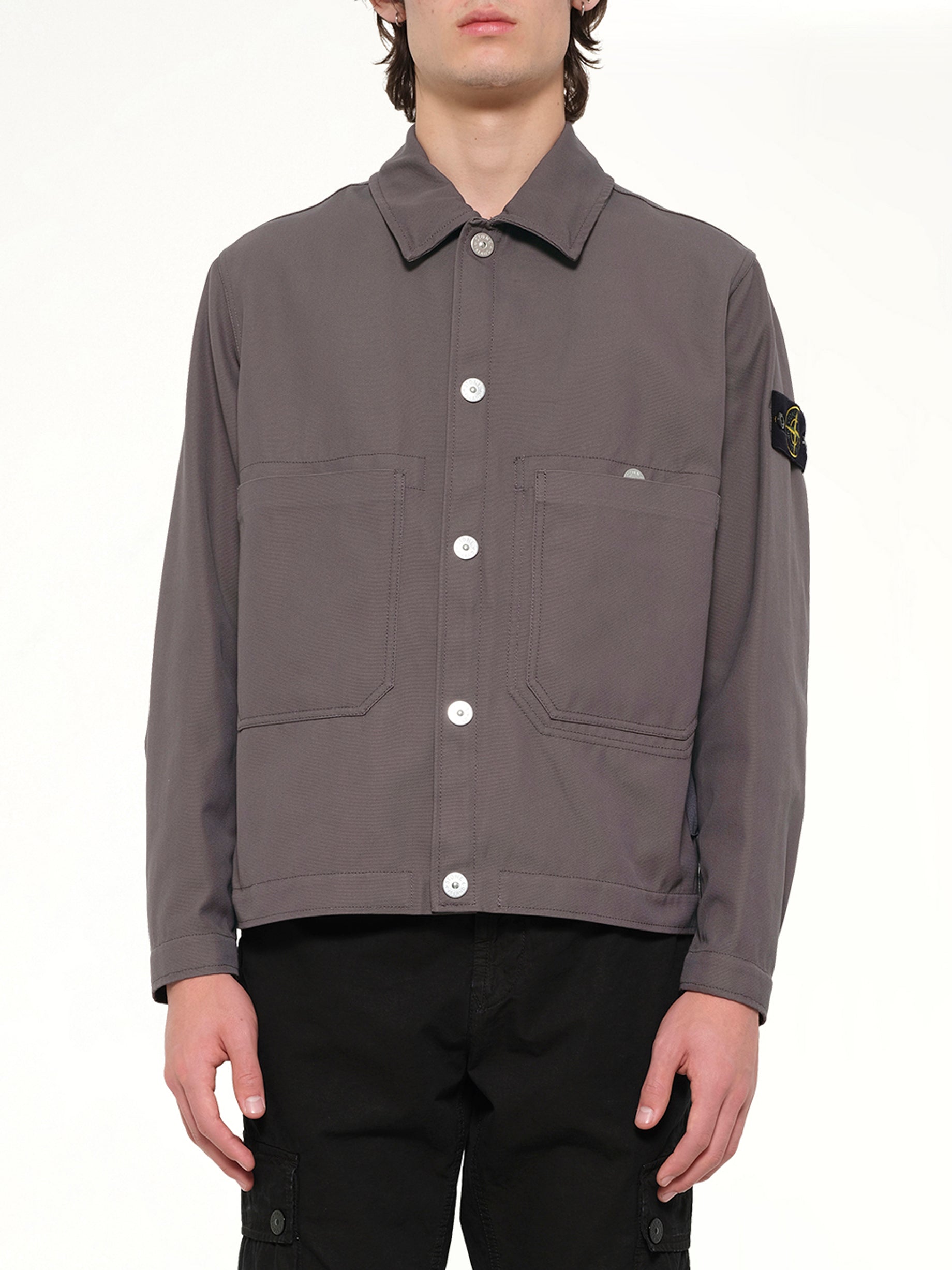 STONE ISLAND 4100076 Jacket in Charcoal Front View from MARAIS