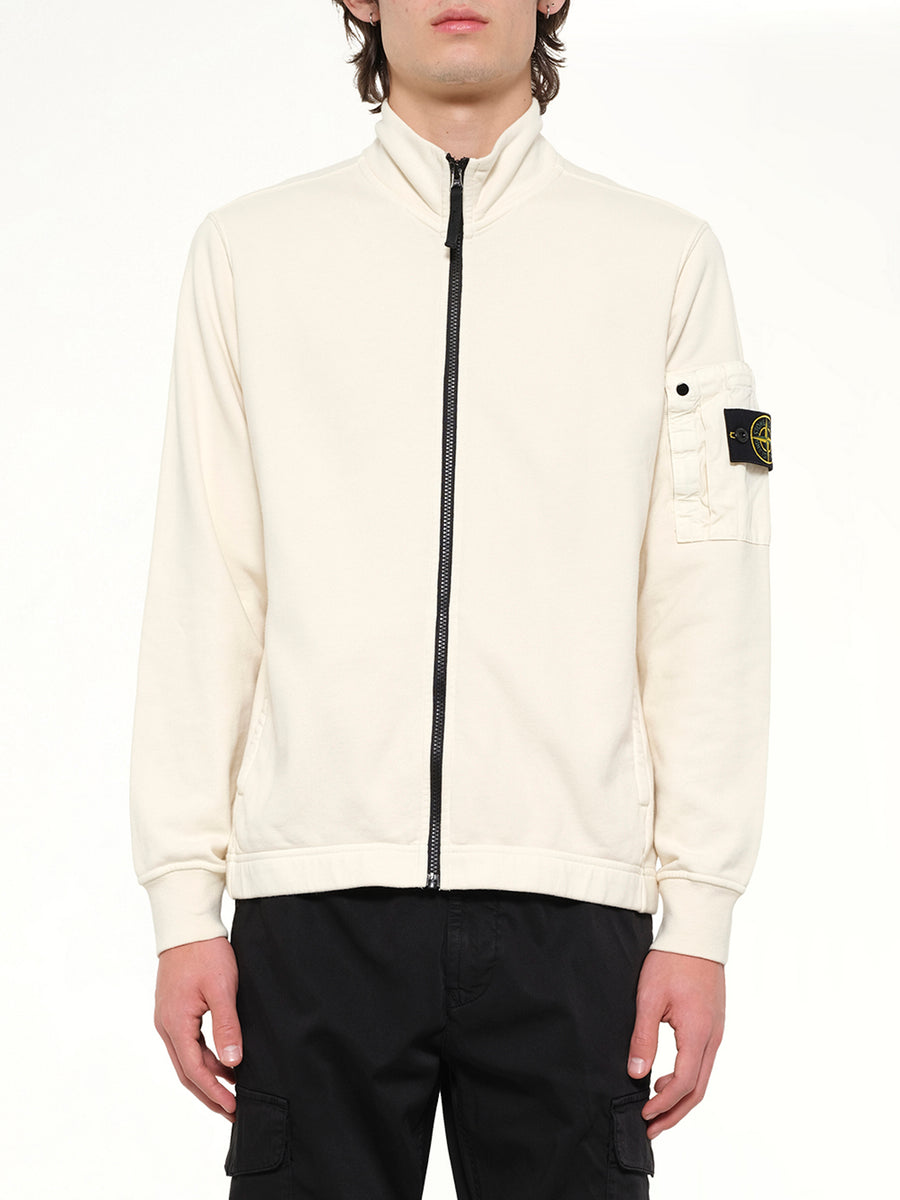 6100018 Zip Up Cardigan in Ivory
