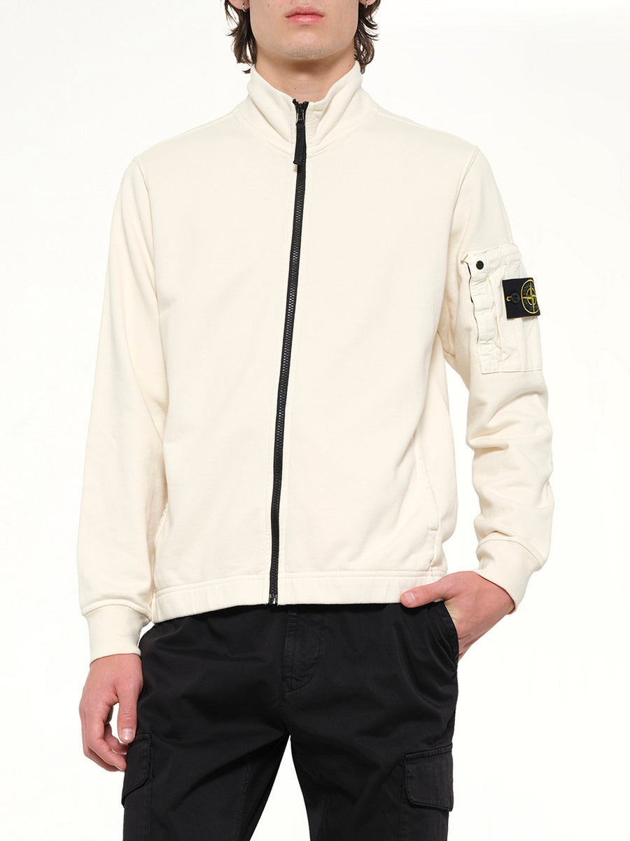 6100018 Zip Up Cardigan in Ivory