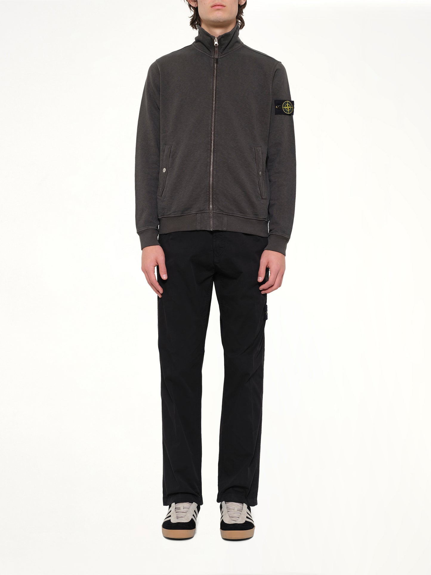 6100033 Zip Up Cardigan in Charcoal