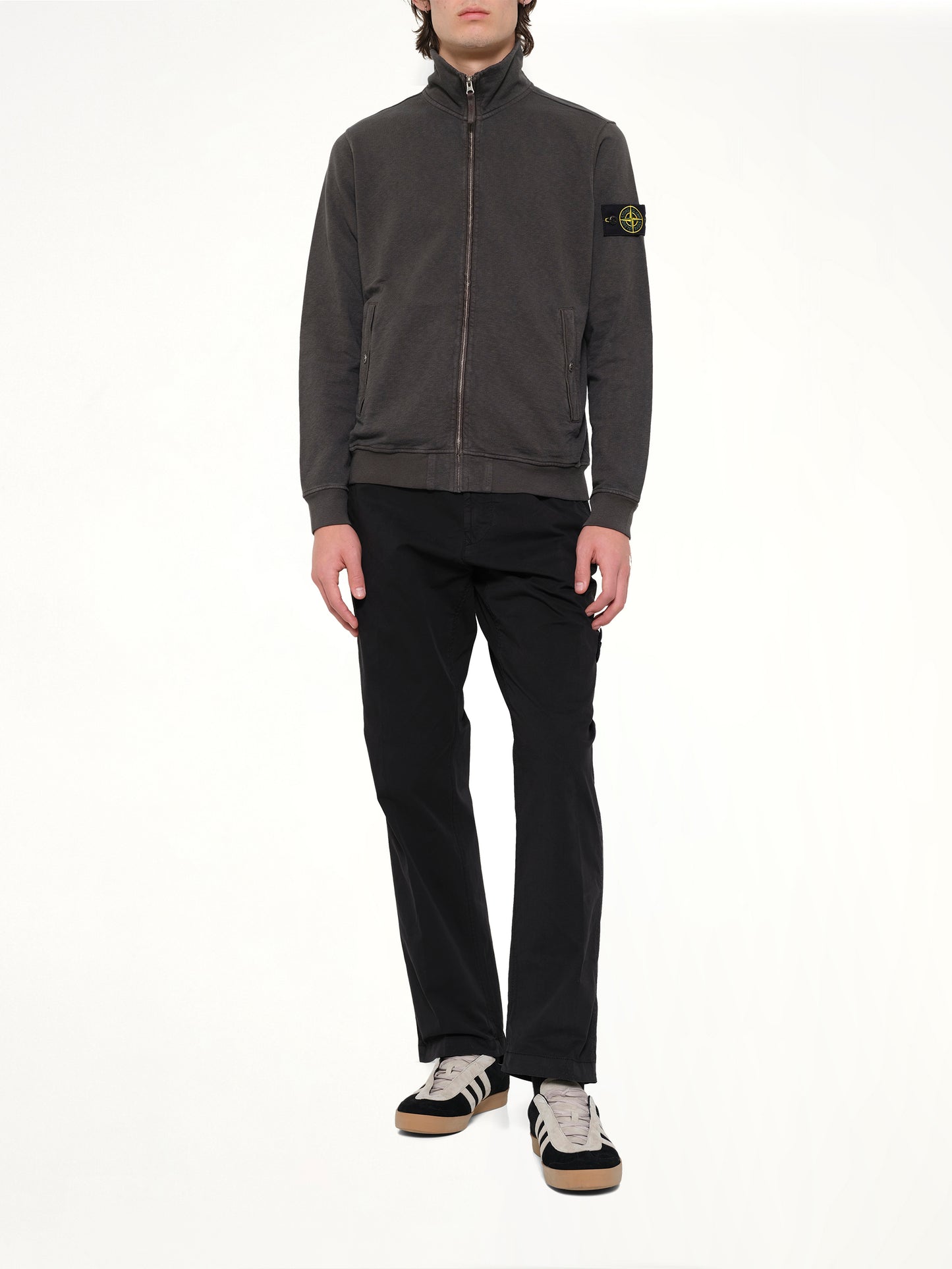 6100033 Zip Up Cardigan in Charcoal
