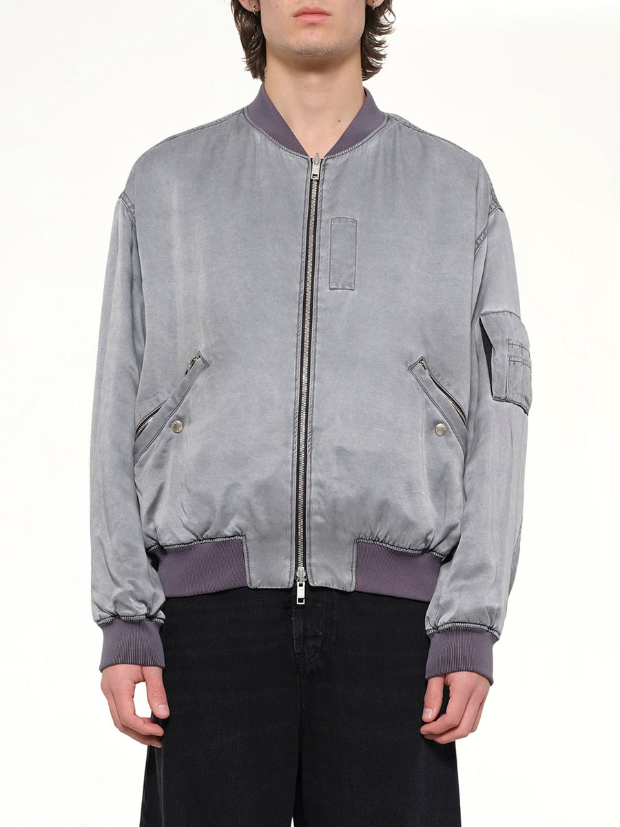 Cupro Bomber Jacket in Grey