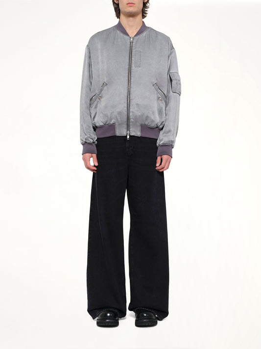 Cupro Bomber Jacket in Grey