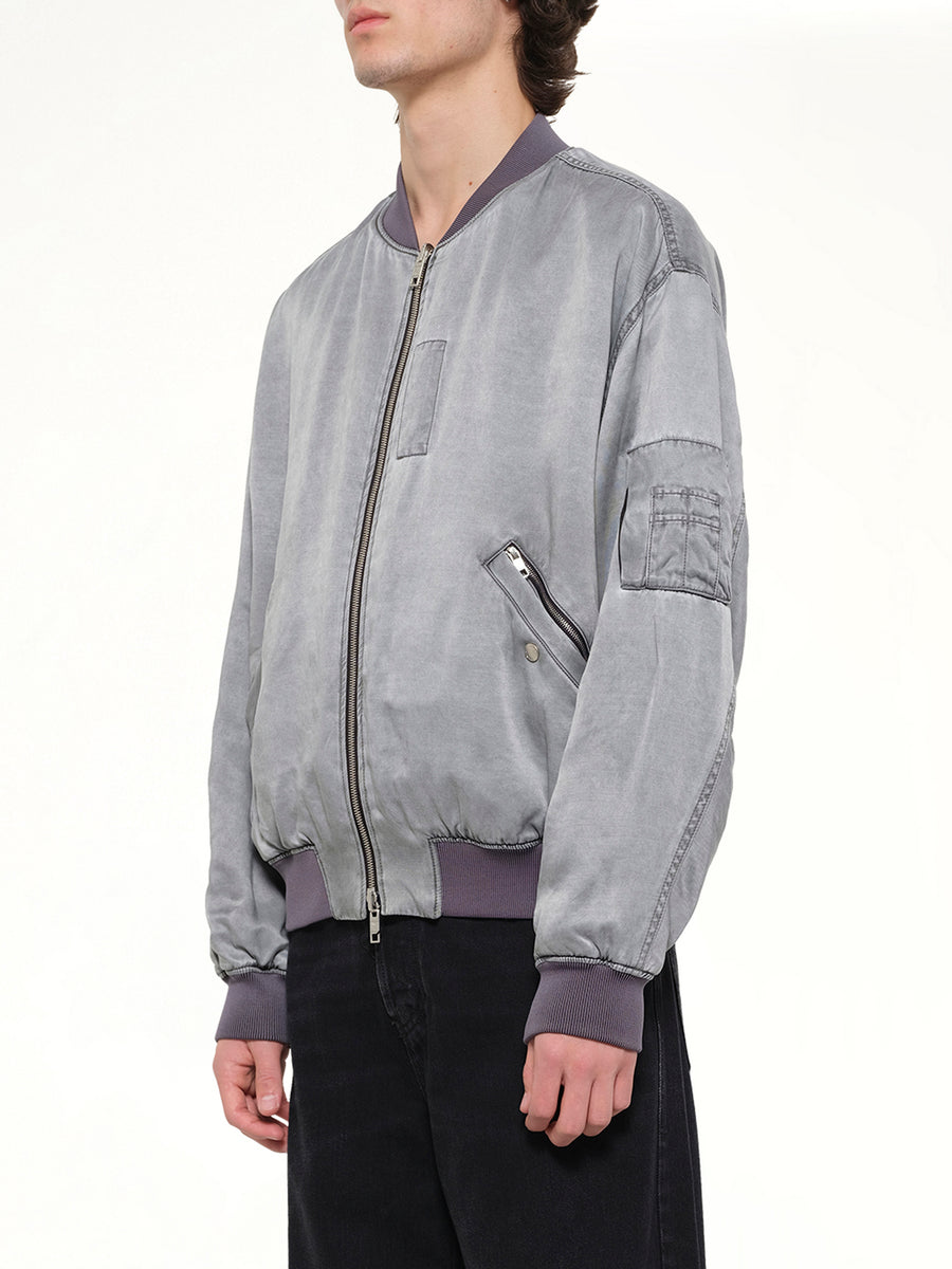 Cupro Bomber Jacket in Grey