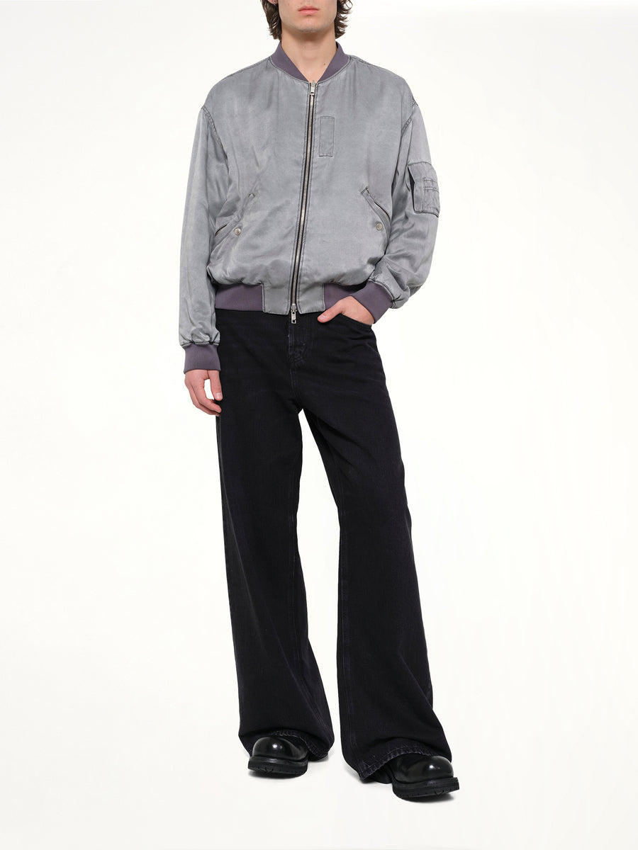 Cupro Bomber Jacket in Grey
