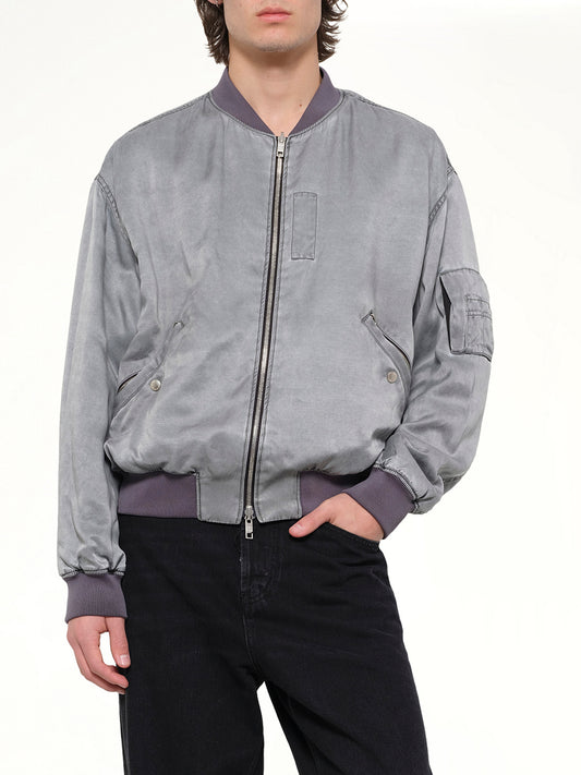 Cupro Bomber Jacket in Grey