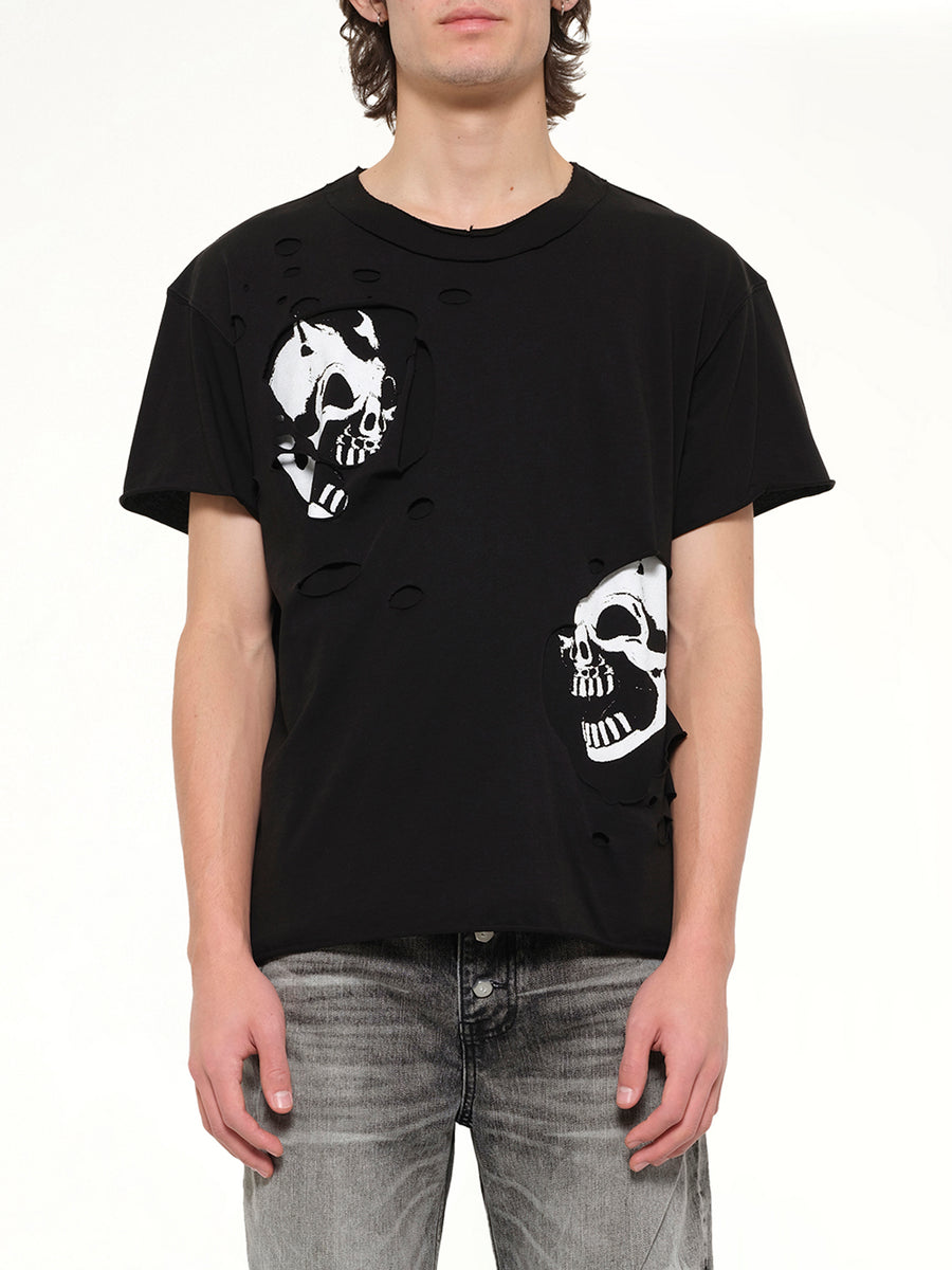 Dead Inside Double Layer T-Shirt in Black