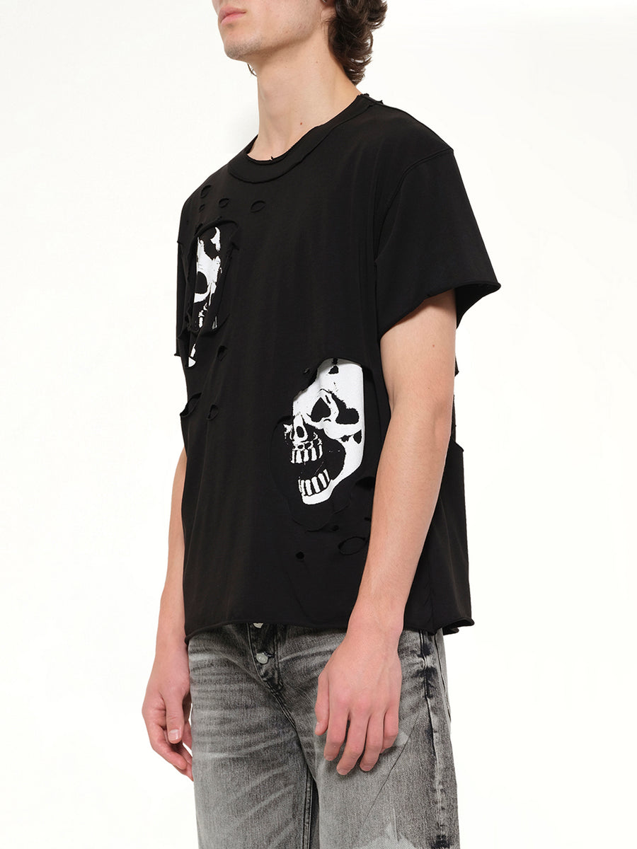 Dead Inside Double Layer T-Shirt in Black