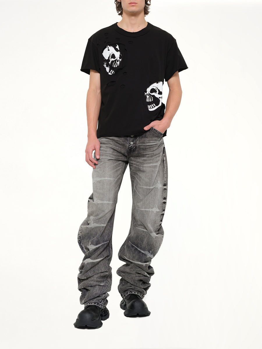 Dead Inside Double Layer T-Shirt in Black