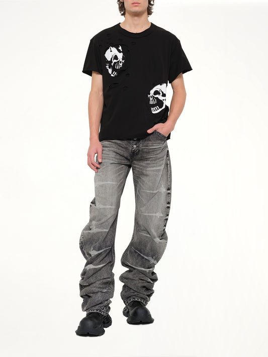 Dead Inside Double Layer T-Shirt in Black