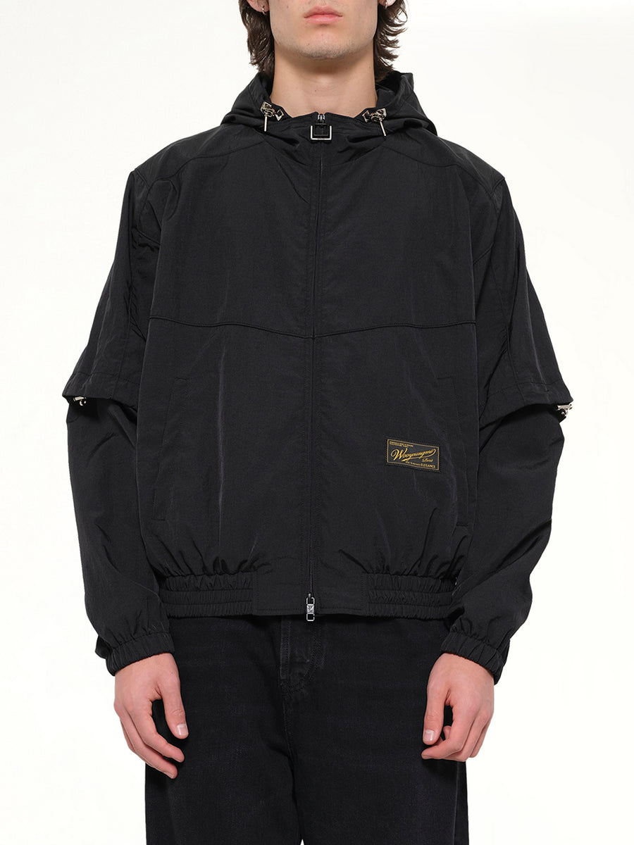 Detachable Sleeve Windbreaker in Black