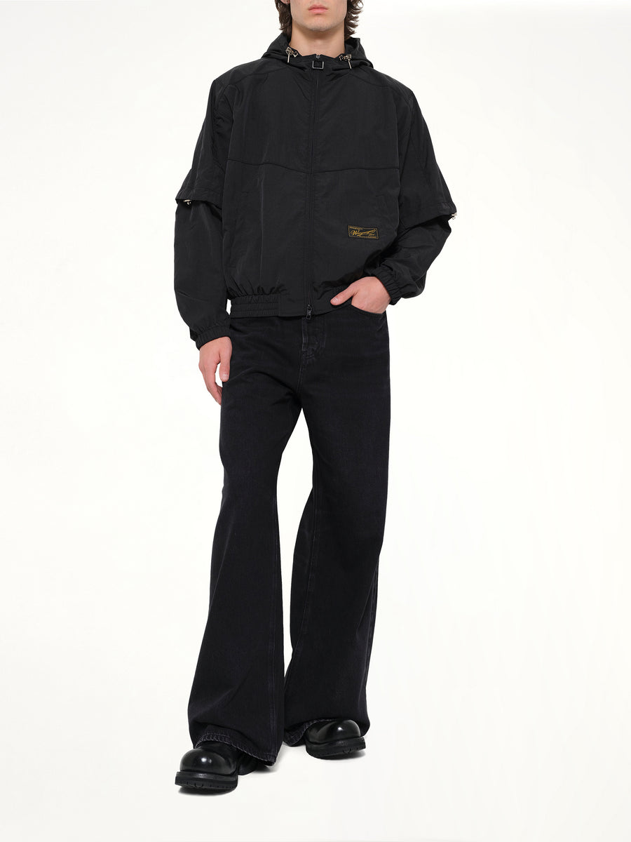 Detachable Sleeve Windbreaker in Black