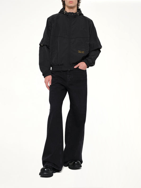 Detachable Sleeve Windbreaker in Black