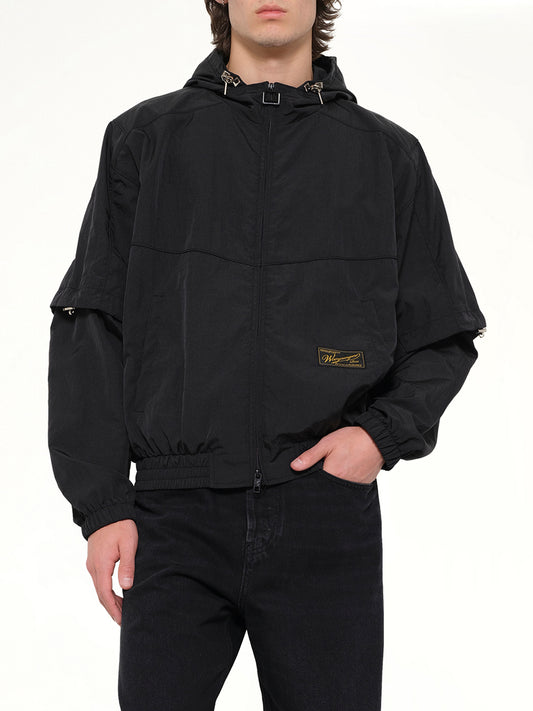 Detachable Sleeve Windbreaker in Black