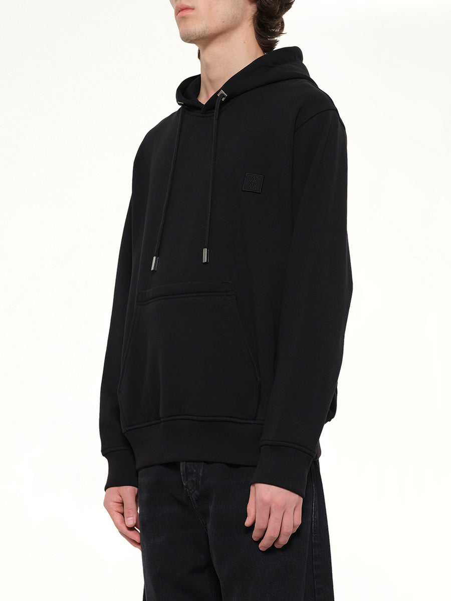 Flower Back Print Hoodie in Black