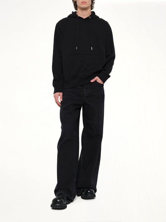 Flower Back Print Hoodie in Black