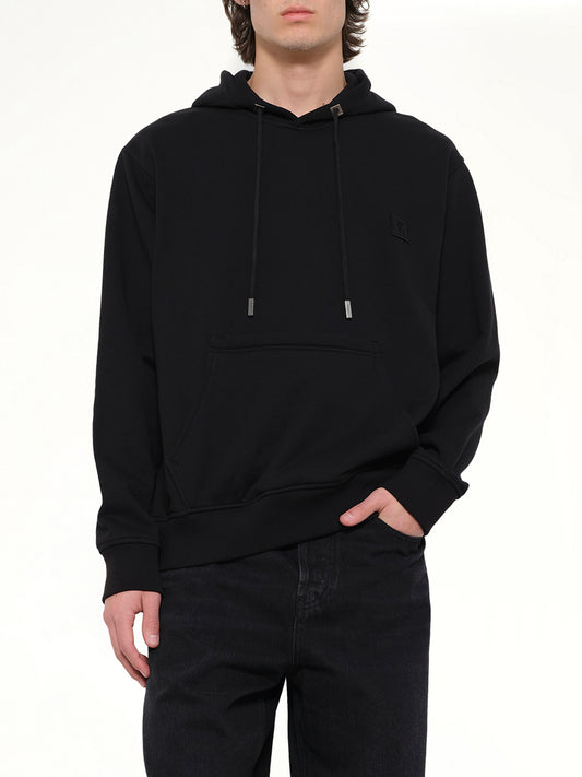 Flower Back Print Hoodie in Black