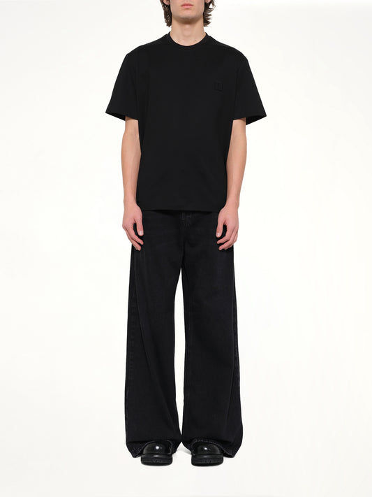 Flower Back Print T-Shirt in Black