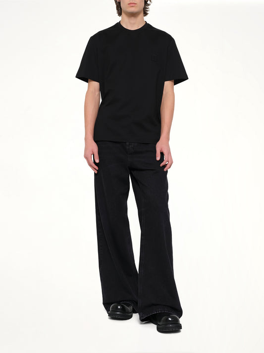 Flower Back Print T-Shirt in Black