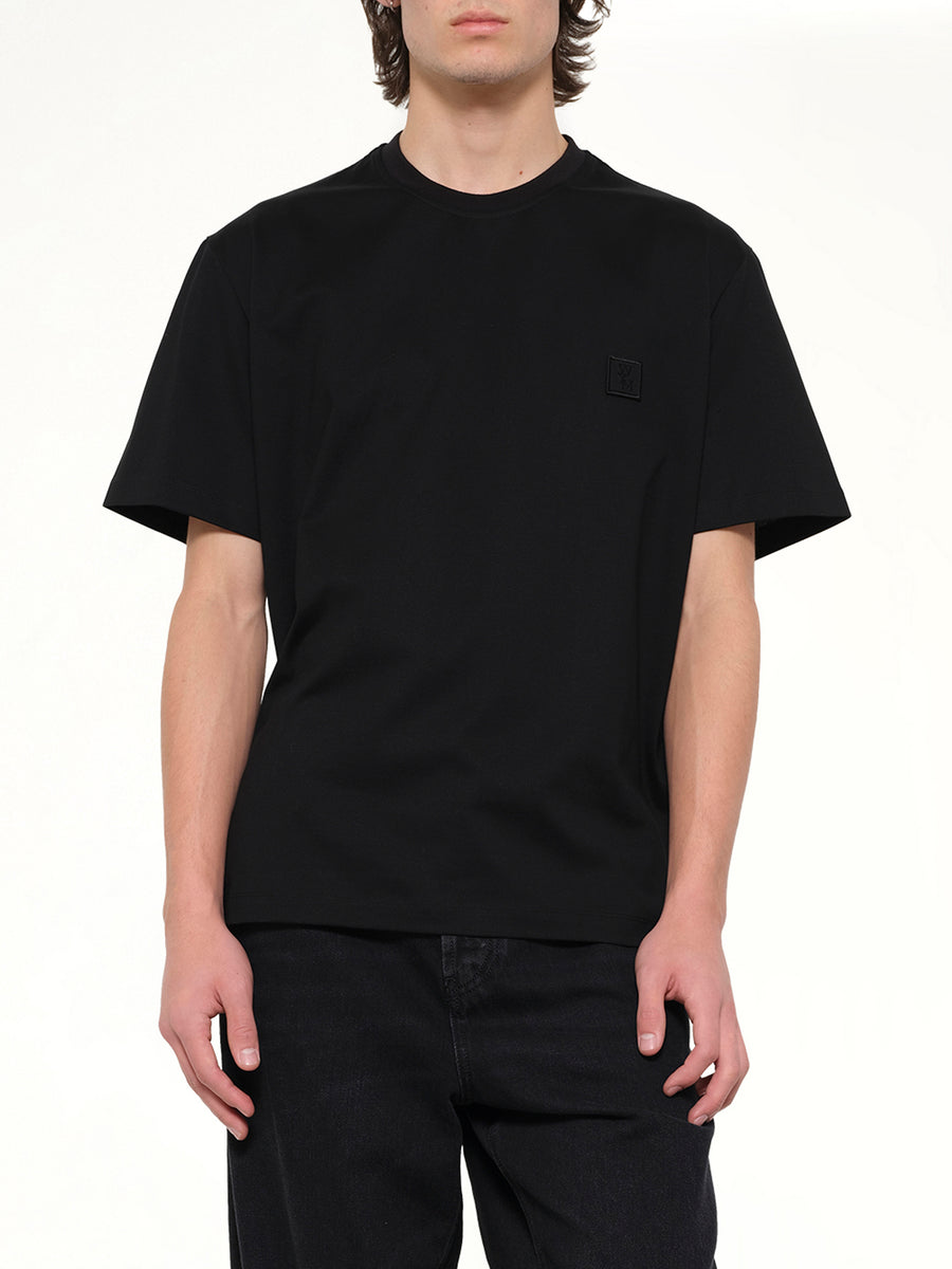 Flower Back Print T-Shirt in Black