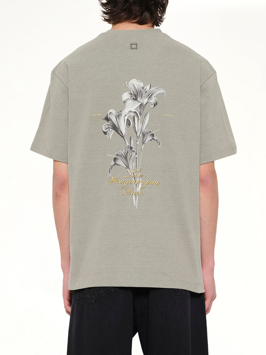 Flower Print T-Shirt in Khaki
