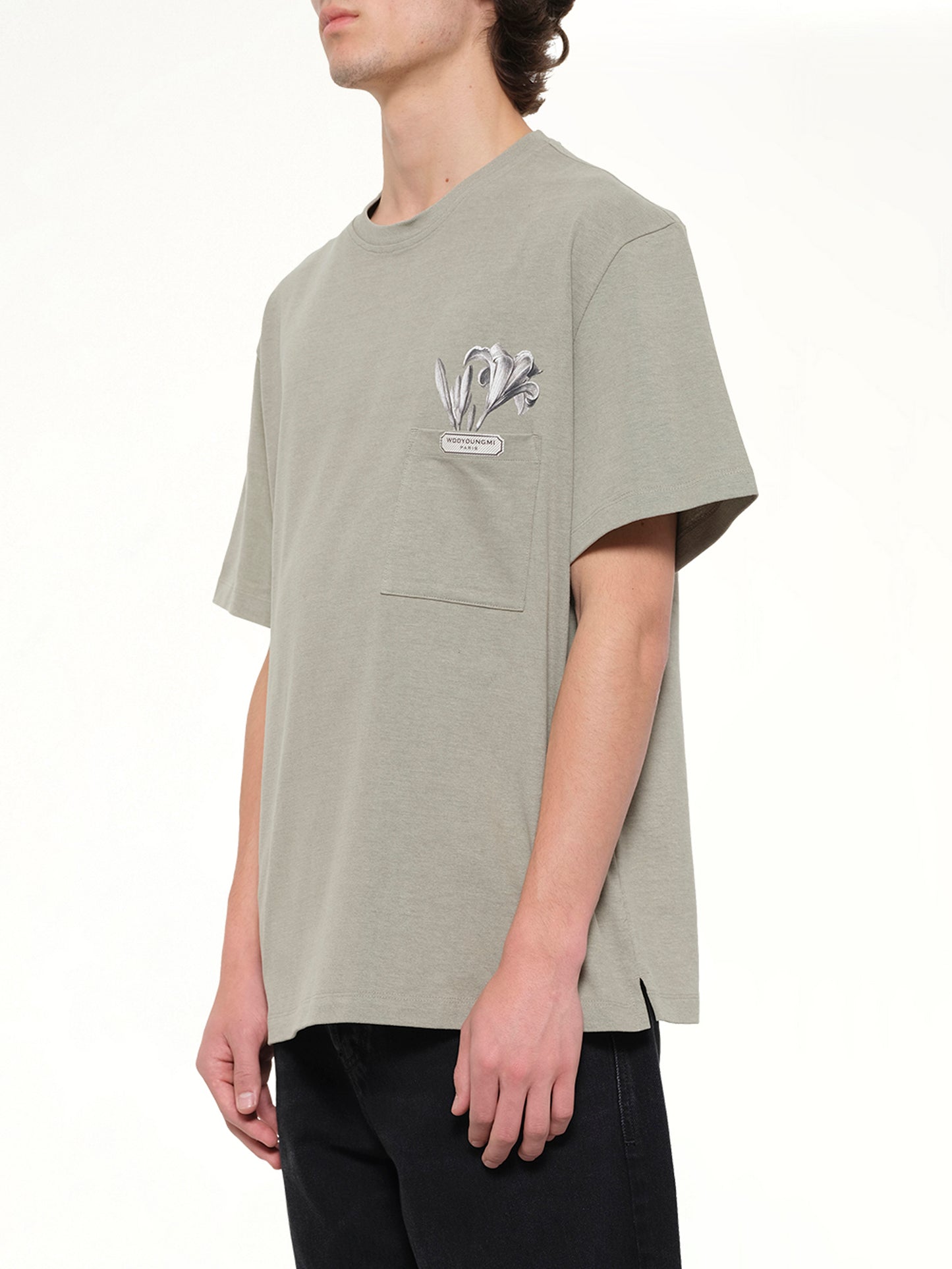 Flower Print T-Shirt in Khaki