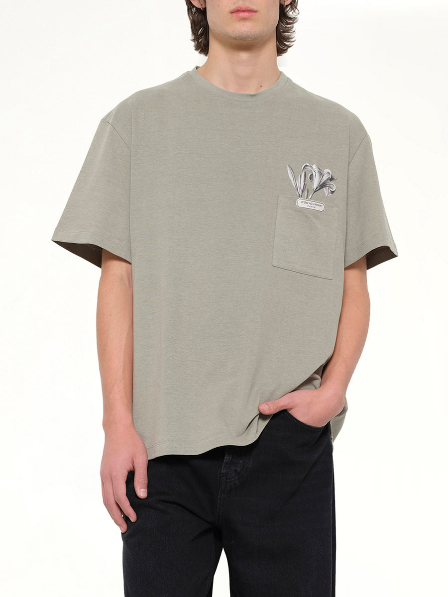 Flower Print T-Shirt in Khaki
