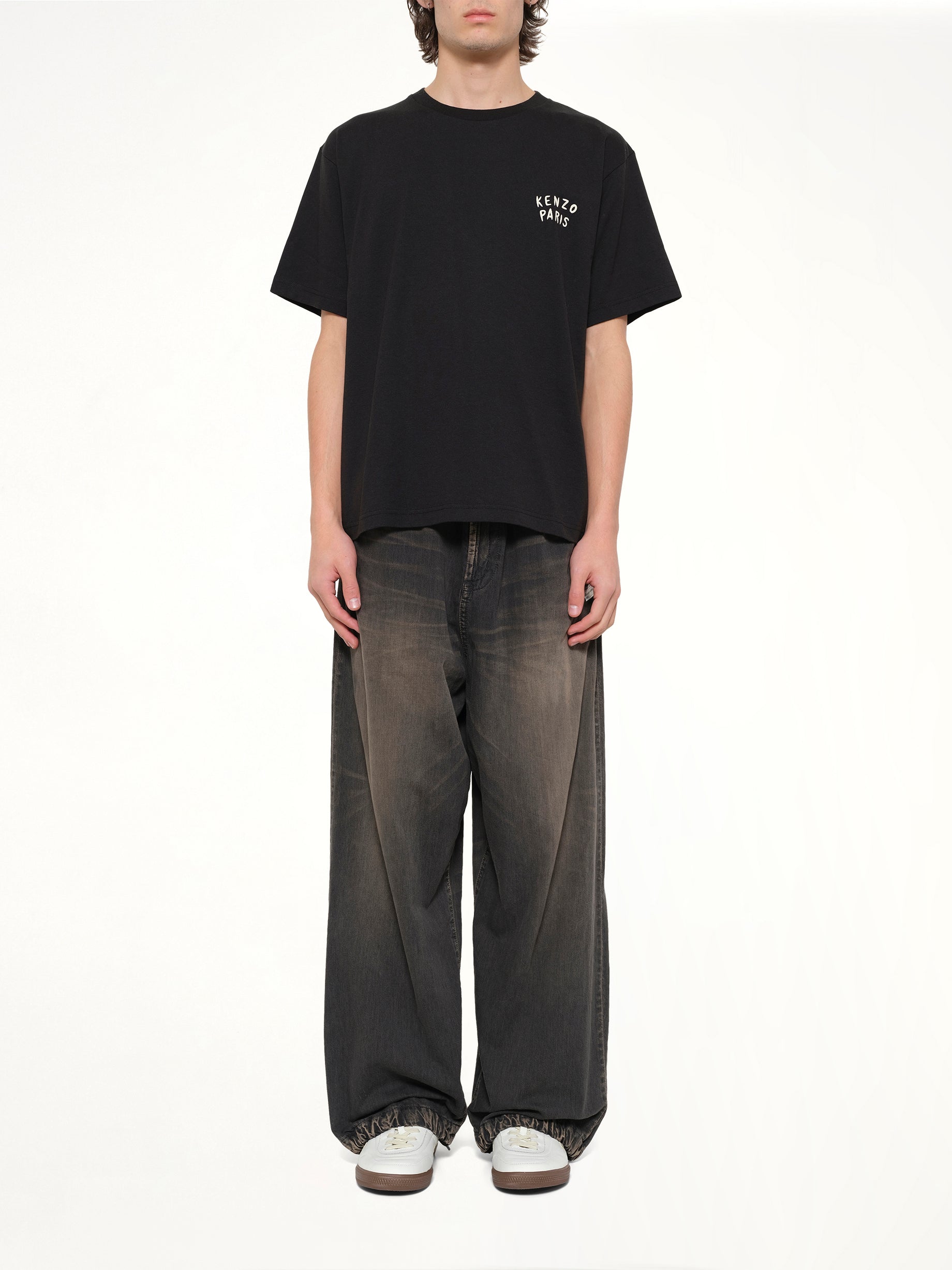 KENZO Gots Kenzo Boke Heart Oversize T-Shirt in Black Model View from MARAIS