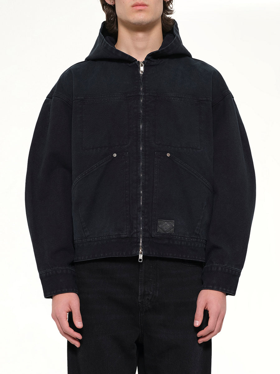 Hooded Work Jacket in Navy