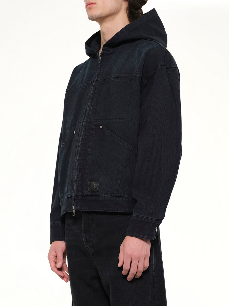 Hooded Work Jacket in Navy