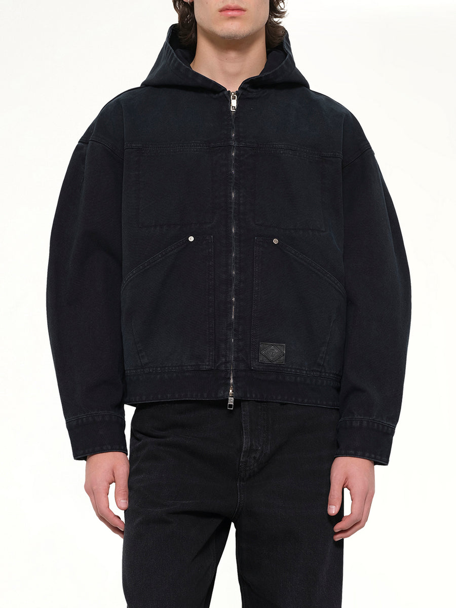 Hooded Work Jacket in Navy
