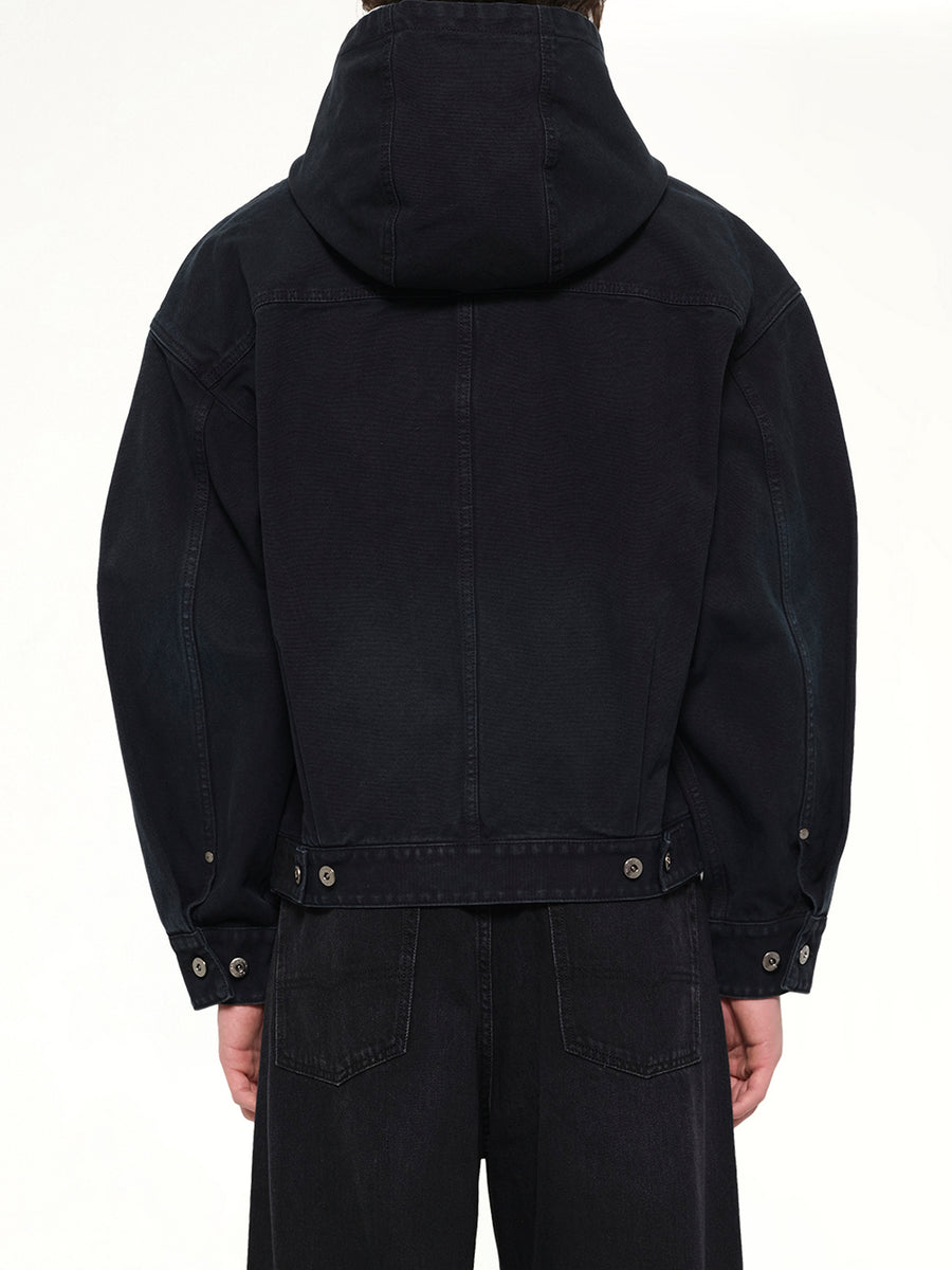Hooded Work Jacket in Navy