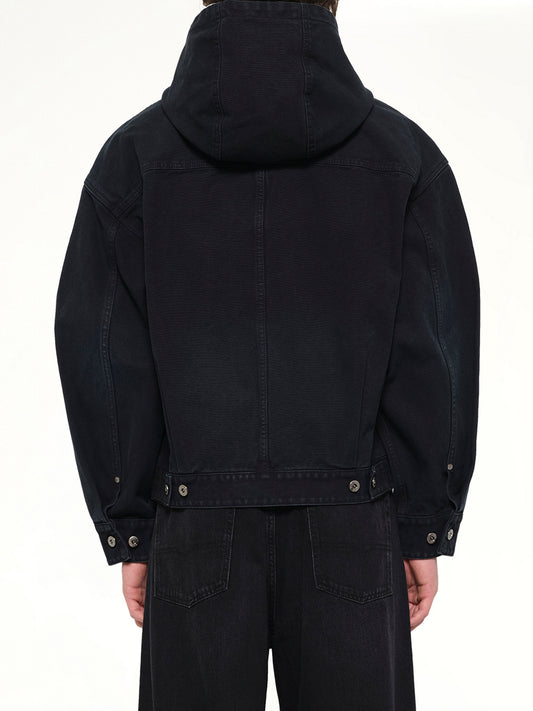 Hooded Work Jacket in Navy