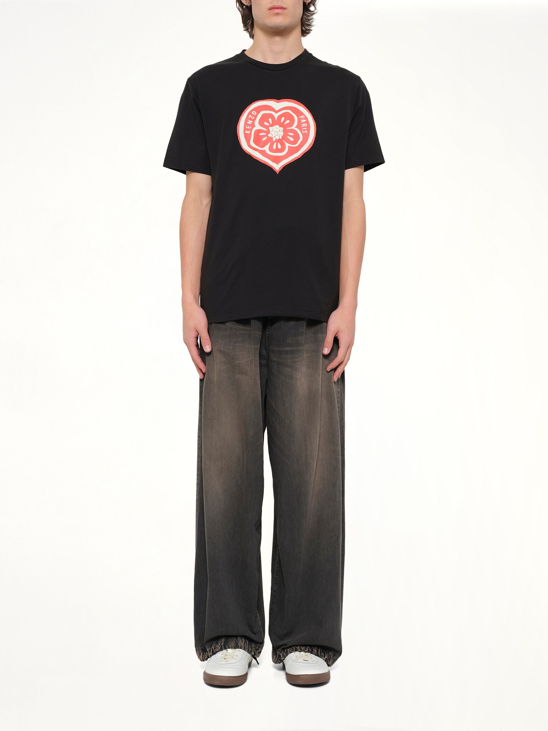 KENZO Kenzo Boke Heart Classic T-Shirt in Black Model View from MARAIS