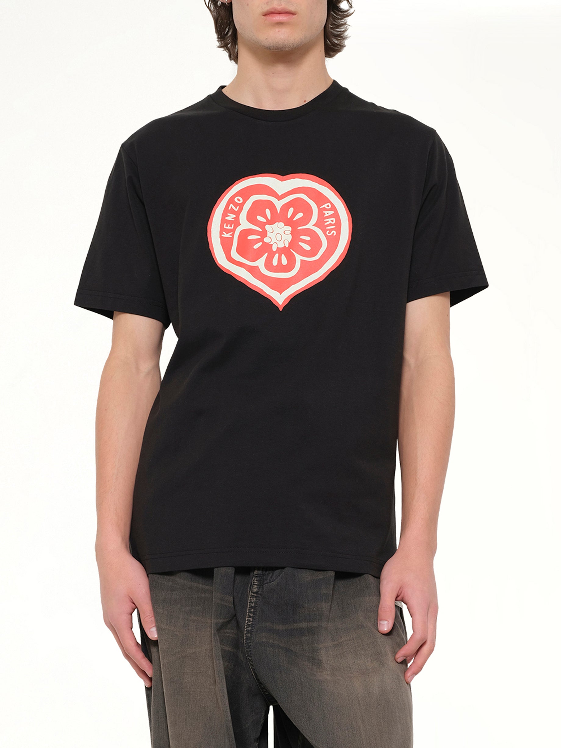 KENZO Kenzo Boke Heart Classic T-Shirt in Black Detail Shot from MARAIS