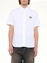 Kenzo Wild Tiger Crest Short Sleeve Shirt in White