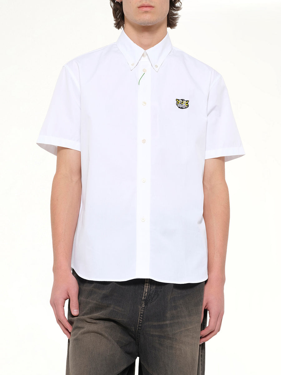 Kenzo Wild Tiger Crest Short Sleeve Shirt in White