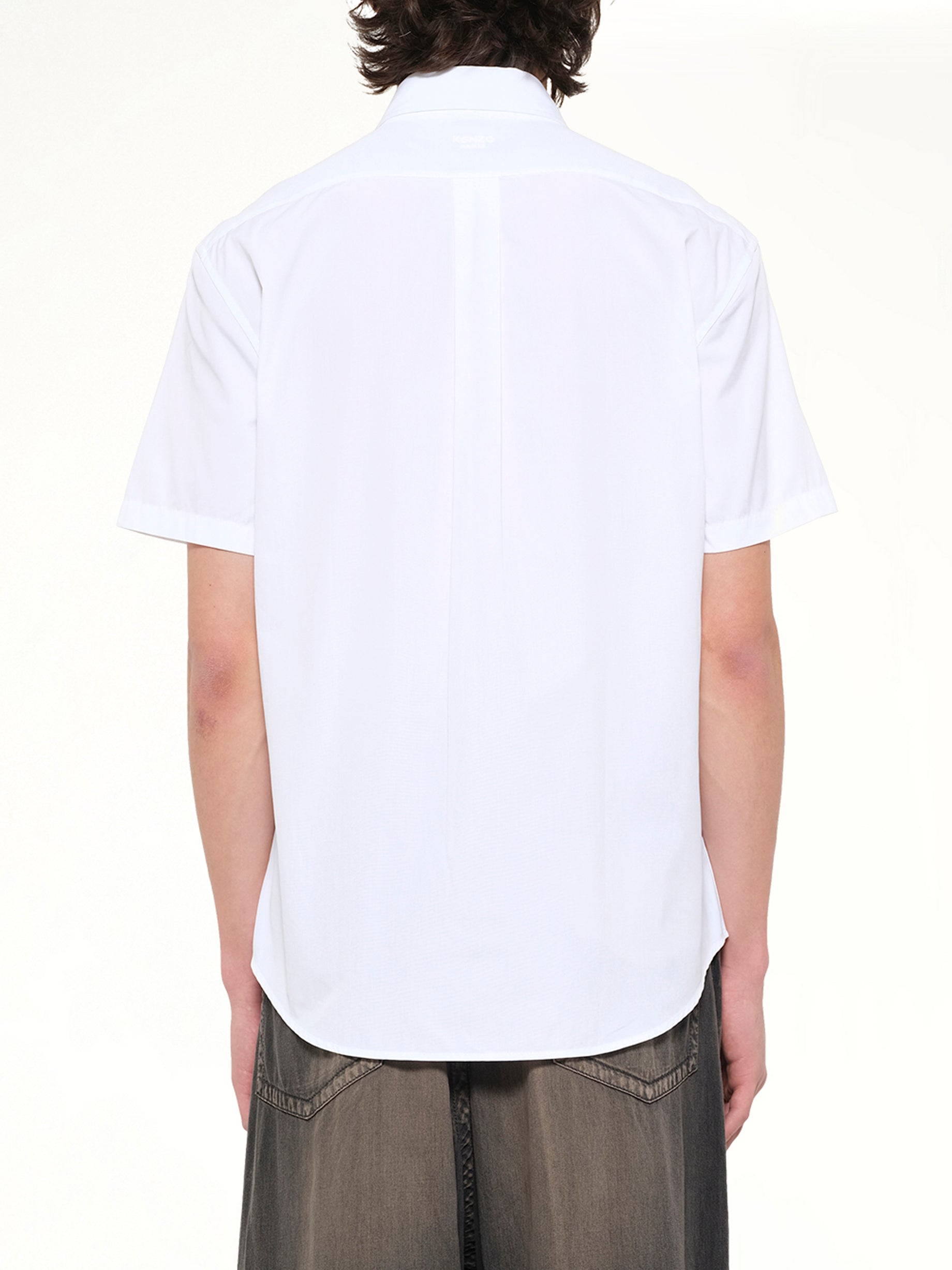 Kenzo Wild Tiger Crest Short Sleeve Shirt in White