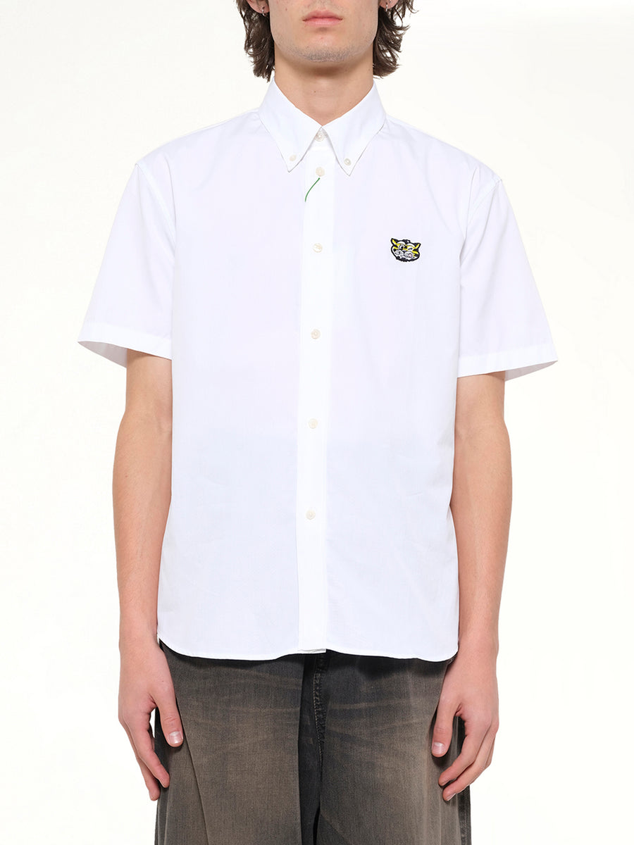 Kenzo Wild Tiger Crest Short Sleeve Shirt in White