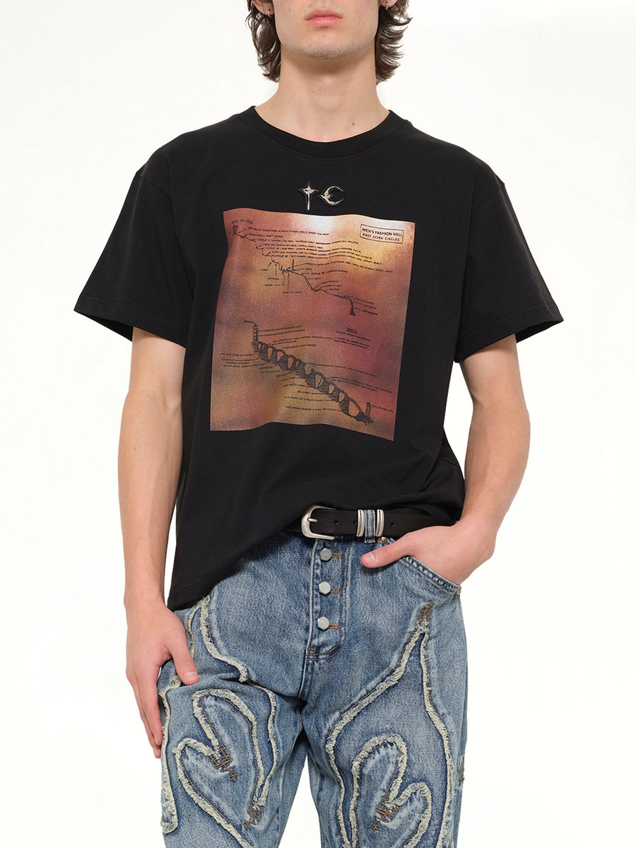 Men's Fashion Hell T-Shirt in Black